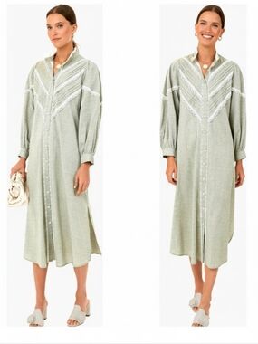 Tuckernuck Pomander Place Jolene Midi Dress Laurel Green Small